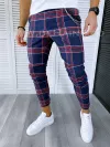 Pantaloni barbati casual regular fit in carouri B1546 9-4 e ~